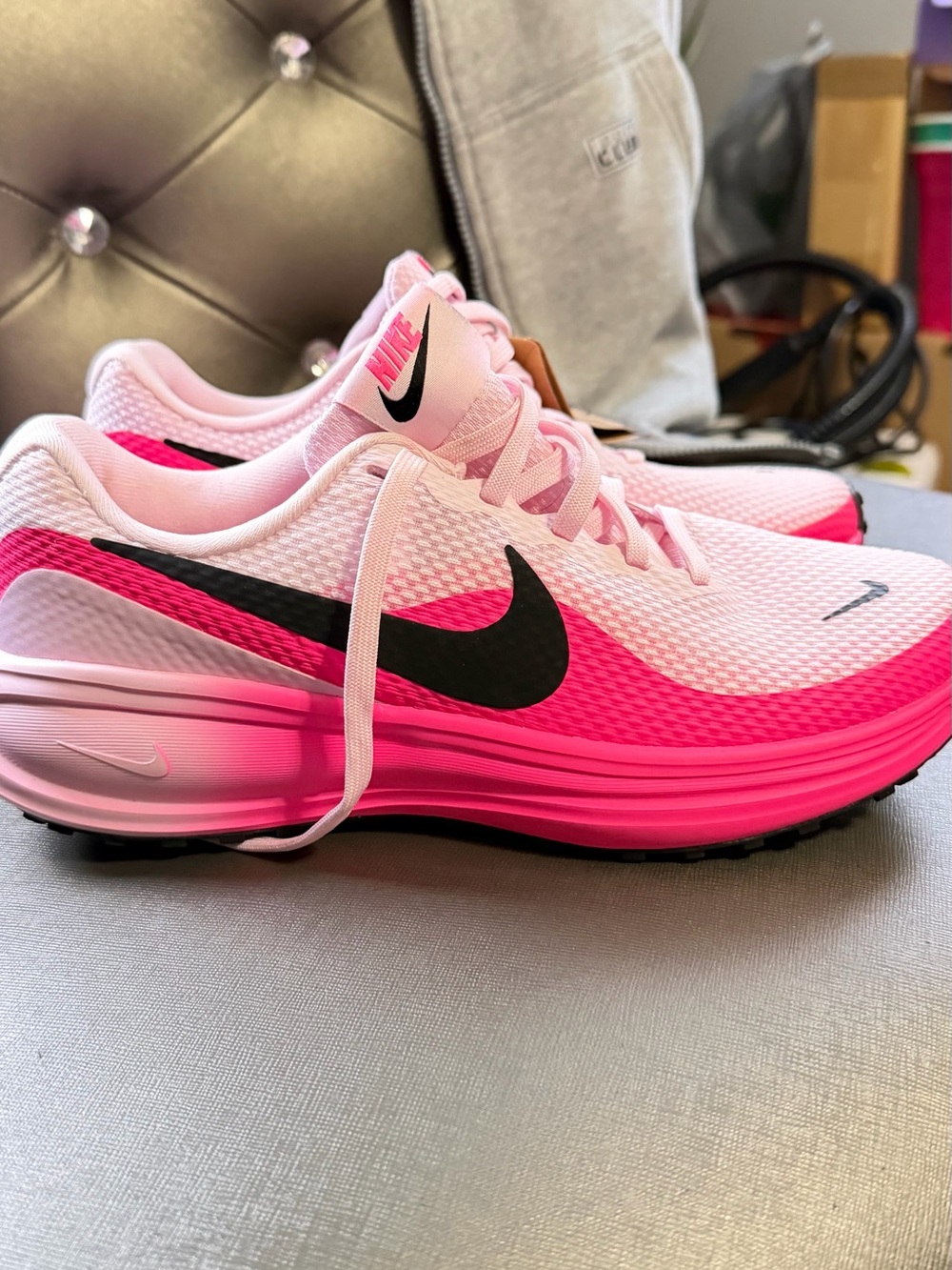 Nike Women’s Pink and Black Gradient Running Sneakers